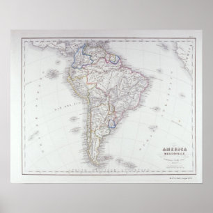 Poster Carte de l'Amérique du Sud