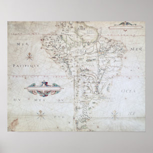 Poster Carte de l'Amérique du Sud