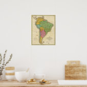 Poster Carte de l'Amérique du Sud 4 (Cuisine)