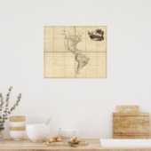 Poster Carte de l'Amérique par A Arrowsmith (Cuisine)