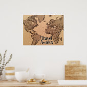 Poster Carte de l'Ancien Monde (Cuisine)