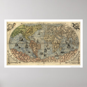 Poster Carte De L'Ancien Monde Forlani Par Paolo Forlani