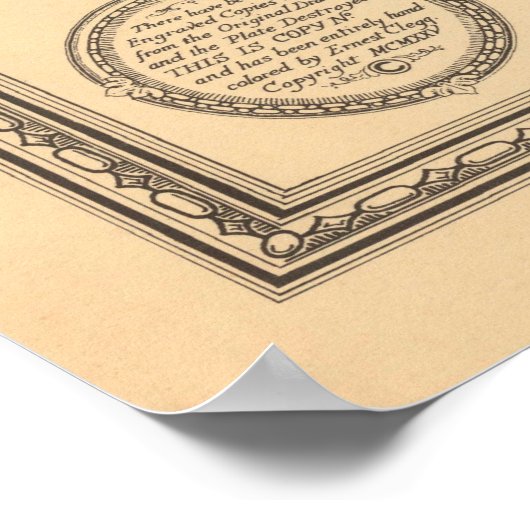 Poster Carte de l'ancienne île de Rhode (1925) (Coin)