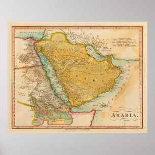 Poster Carte de l'ancienne péninsule arabique (1912)