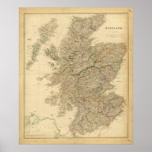 Poster Carte de l'Angleterre