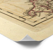 Poster Carte de l'Angleterre et du Pays de Galles (Coin)