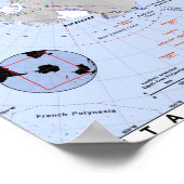 Poster Carte de l'Antarctique (Coin)
