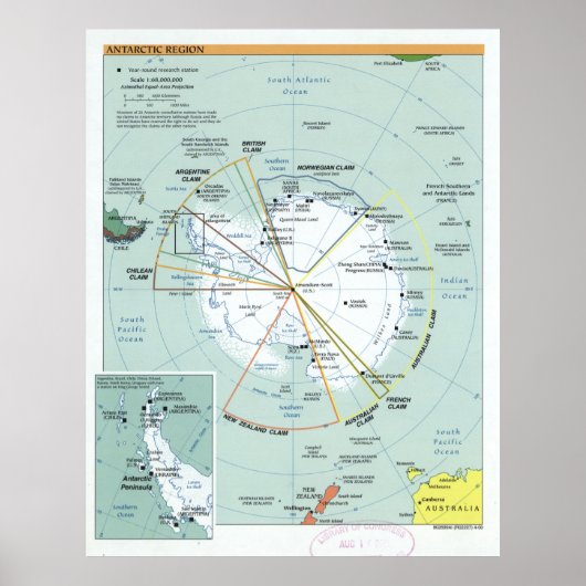 Poster Carte de l'Antarctique (2000) (Devant)