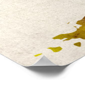 Poster Carte de l'aquarelle de la carte mondiale (Coin)