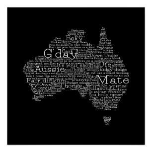 Poster Carte de l'argot australien