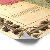 Poster Carte de l'Arkansas 1866 (Coin)