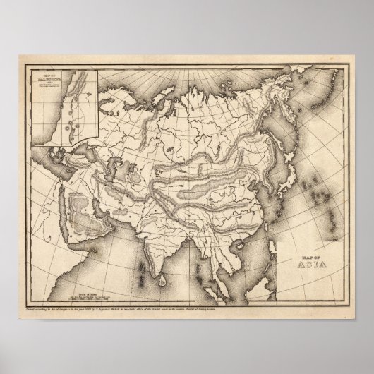 Poster Carte de l'Asie (Devant)