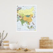 Poster Carte de l'Asie 2008 (Cuisine)