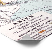 Poster Carte de l'Asie au XIXe siècle (Coin)