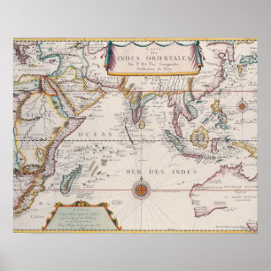 Poster Carte de l'Asie du Sud-Est