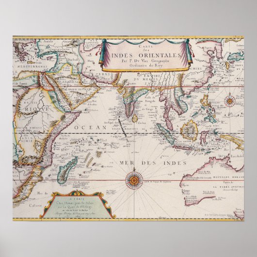 Poster Carte de l'Asie du Sud-Est (Devant)