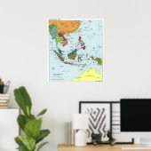 Poster Carte de l'Asie du Sud-Est 2003 (Bureau à domicile)