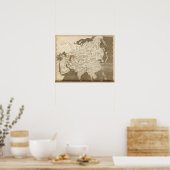 Poster Carte de l'Asie par Arrowsmith (Cuisine)