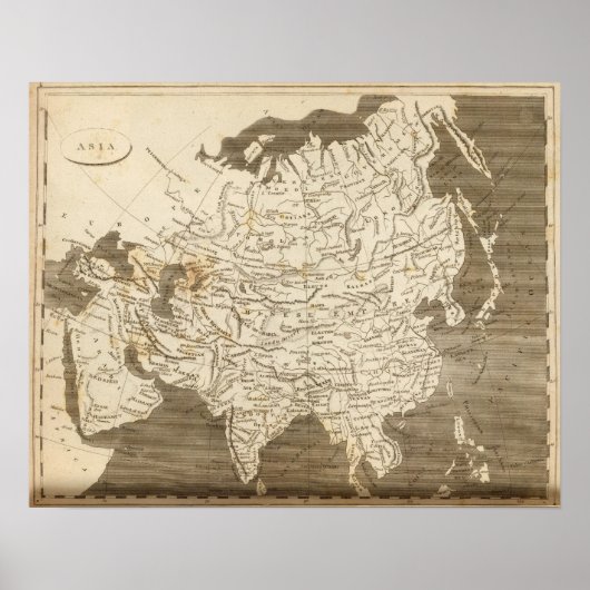 Poster Carte de l'Asie par Arrowsmith (Devant)