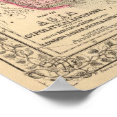 Poster Carte de l'Asie par Mitchell (Coin)