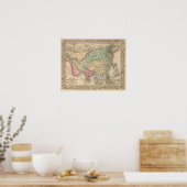 Poster Carte de l'Asie par Mitchell (Cuisine)
