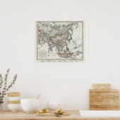 Poster Carte de l'Asie par Stieler (Cuisine)