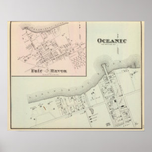 Poster Carte de l'asile océanique et juste, NJ