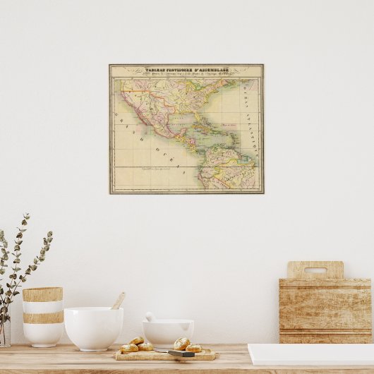 Poster Carte de l'Assemblée américaine (Cuisine)