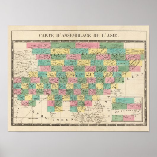 Poster Carte de l'Assemblée de l'Asie (Devant)