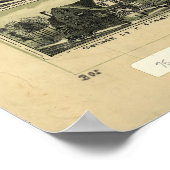 Poster Carte de l'Atlantique vintage (1894) (Coin)