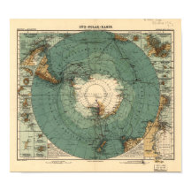 Carte de l'Atlas antique Antarctique de 1912