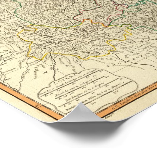 Poster Carte de l'atlas Chine, Corée (Coin)