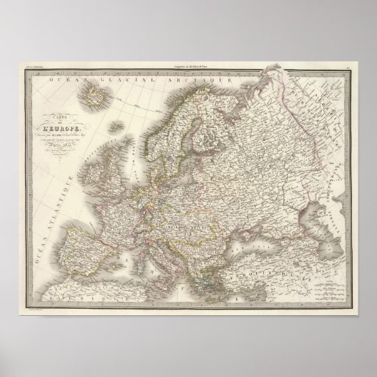 Poster Carte de l'Atlas de l'Europe (Devant)
