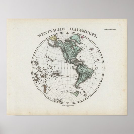 Poster Carte de l'Atlas de l'hémisphère occidental (Devant)