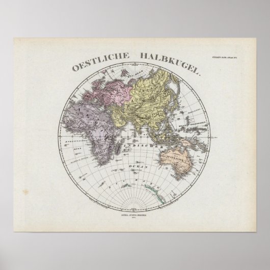Poster Carte de l'Atlas de l'hémisphère oriental (Devant)