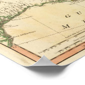 Poster Carte de l'Atlas des États-Unis d'Amérique du Nord (Coin)