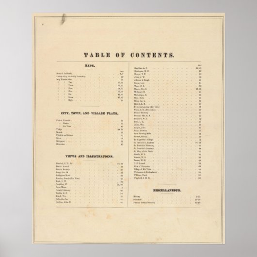 Poster Carte de l'atlas du comté de Solano (Devant)
