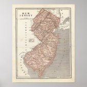 Poster Carte de l'Atlas du New Jersey (Devant)