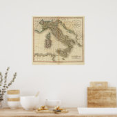 Poster Carte de l'Atlas italien (Cuisine)