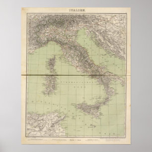 Poster Carte de l'Atlas italien