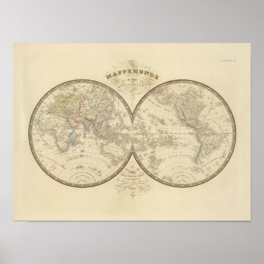Poster Carte de l'Atlas mondial (Devant)