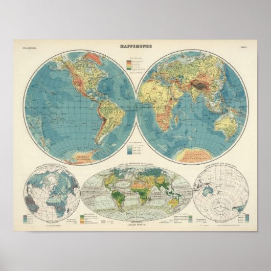 Poster Carte de l'Atlas mondial 2 (Devant)
