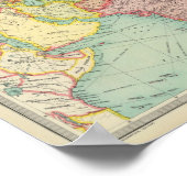 Poster Carte de l'atlas politique asiatique (Coin)