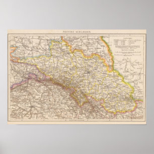 Poster Carte de l'Atlas Schlesien