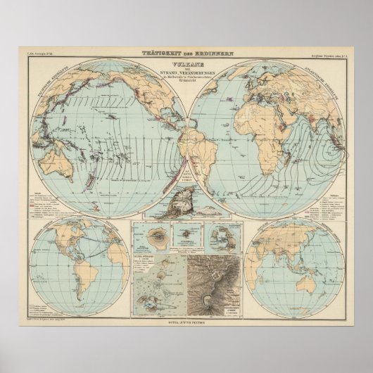 Poster Carte de l'Atlas Thatigkeit des Erdinnern (Devant)