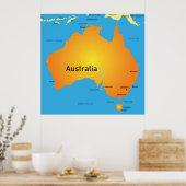 Poster Carte De L'Australie (Cuisine)