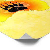 Poster Carte de l'Australie ensoleillée avec ours au couc (Coin)