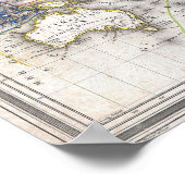 Poster Carte de l'Australie et de la Polynésie (Coin)