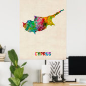 Poster Carte de l'eau de Chypre (Bureau à domicile)