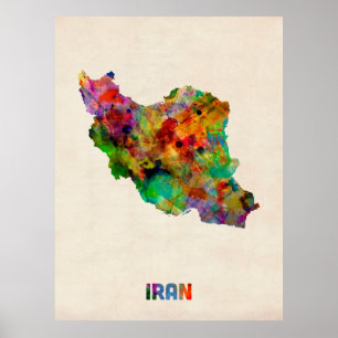Poster Carte de l'eau de l'Iran